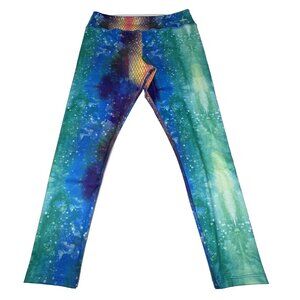Guy Harvey Large Mermaid Leggings Colorful Fish Scale Ocean Print Pants